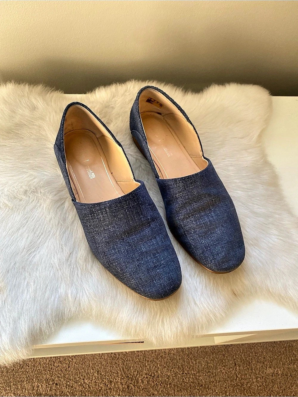 Clarks Blue Slip-On Flats